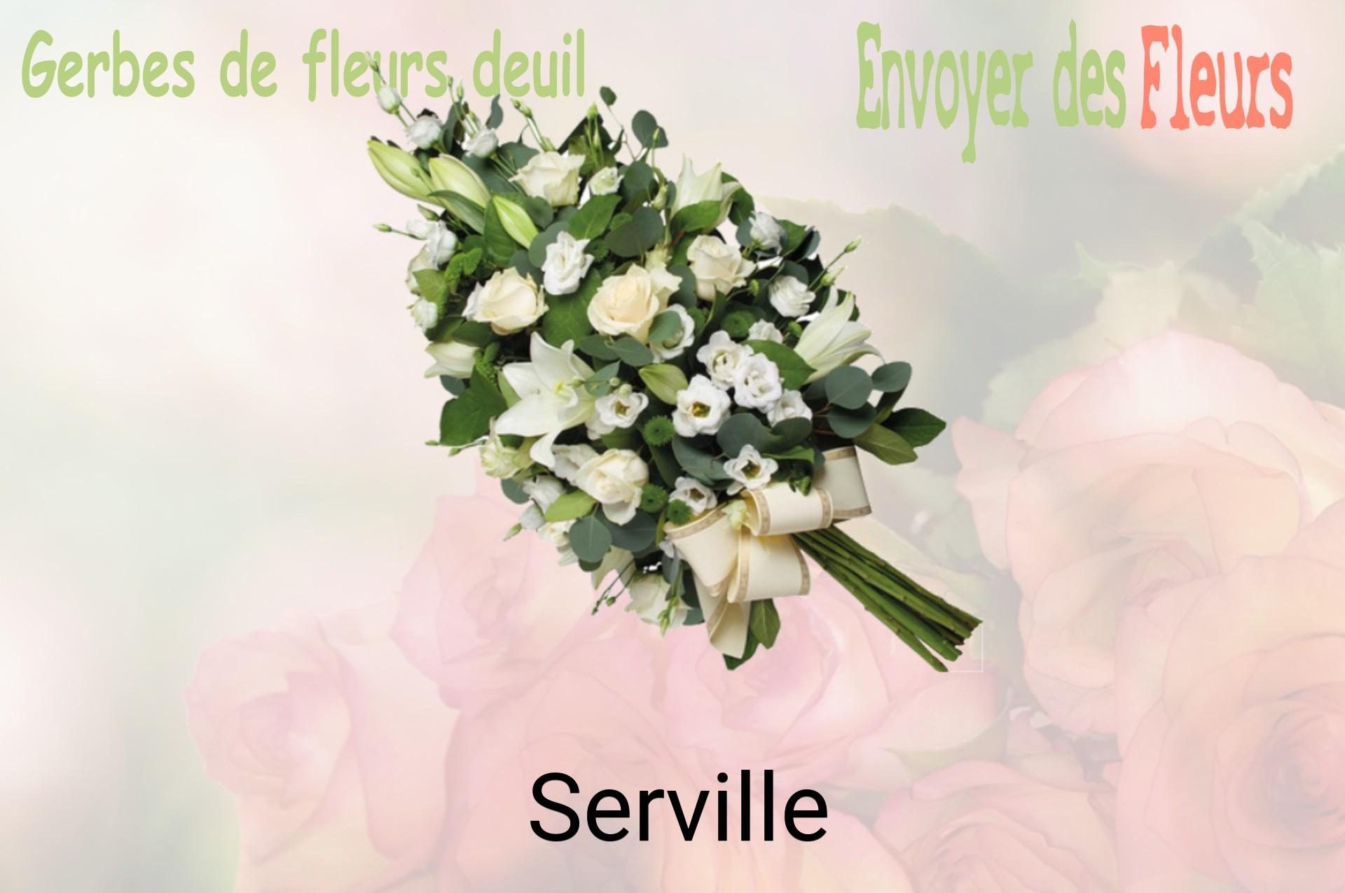 Gerbe de fleurs de deuil livrée à Serville